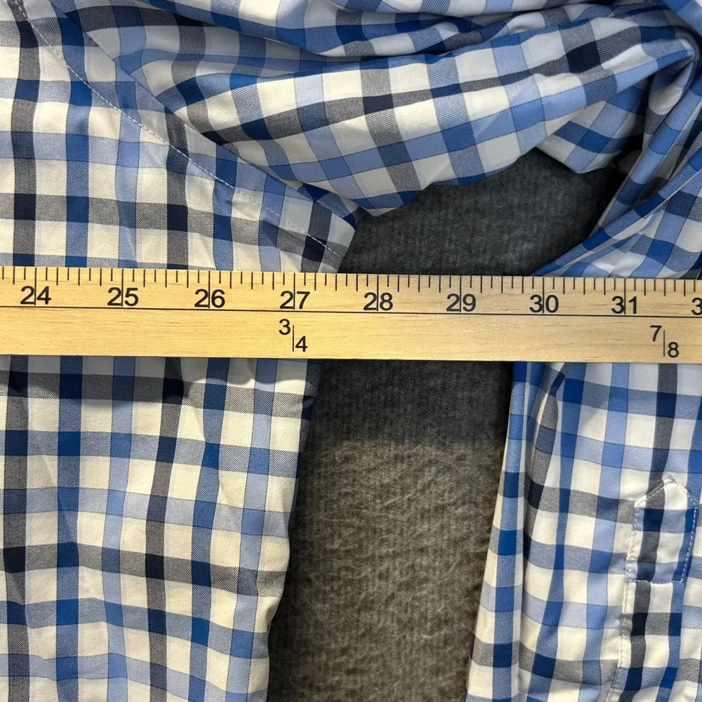 UNTUCKit Mezzacorono Mens XXXL Regular Fit Navy Blue Gingham Check Shirt 35157